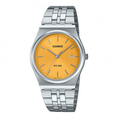 Reloj CASIO MTP-B145D-9A para Hombre con Esfera Amarilla y Correa de Acero Inoxidable