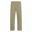 Pantalones !SOLID Liam Elas Slub Vetiver