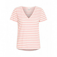 Camisetas Mujer Camiseta ICHI Yulietta Mars Red Stripe