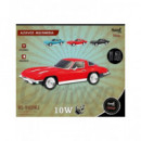 SAMI Altavoz Portatil BLUETOOTH Coche Deportivo Vintage Rojo RS-9101 Radio Fm, Usb, Micro Sd 10W