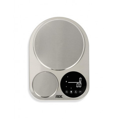 Ade Bascula Digital de Cocina Dual KE2354 Isabella hasta 5KG, 2 Plataformas de Peso Acero Inoxidable  LALO