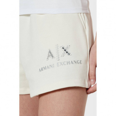 Pantalón Corto con Logo Strass de ARMANI EXCHANGE