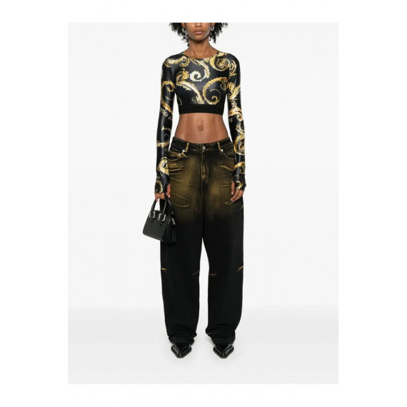 Camisetas Manga Larga Co Tape Lycra Print  VERSACE