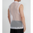 Camiseta sin Mangas HUGO Espalda de Malla y Logo Frontal Blanca