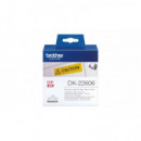 BROTHER Etiquetas DK22206 Rollo de Pelicula Plastica Continua Amarilla de 62MM X 15,24M
