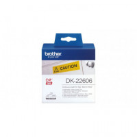 BROTHER Etiquetas DK22206 Rollo de Pelicula Plastica Continua Amarilla de 62MM X 15,24M