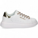 Talon Rosa Deportivo Piel Blanco  JUST CAVALLI