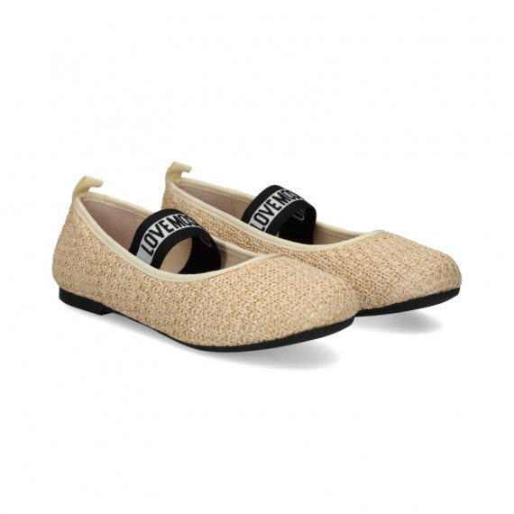 Bailarina Rafia Beige  LOVE MOSCHINO