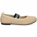 Bailarina Rafia Beige  LOVE MOSCHINO
