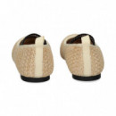 Bailarina Rafia Beige  LOVE MOSCHINO