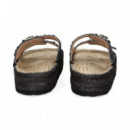 Pala 2 Hebillas Rafia Negro  LOVE MOSCHINO