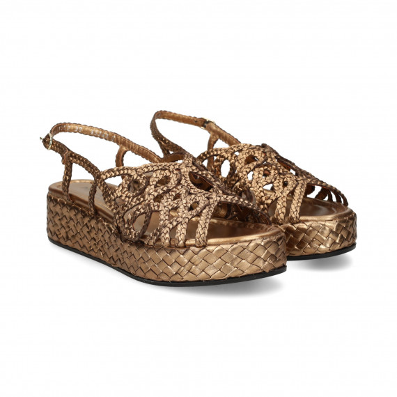 Sandalia Enrejada Bronce  PONS QUINTANA
