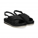 Sandalia Cruzada Plataforma Negro  PONS QUINTANA