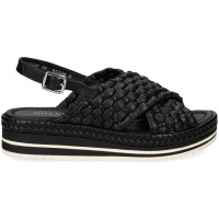 Sandalia Cruzada Plataforma Negro  PONS QUINTANA