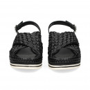 Sandalia Cruzada Plataforma Negro  PONS QUINTANA