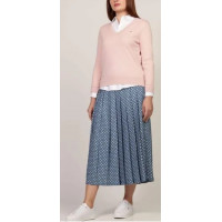 TOMMY HILFIGER - Co Jersey Stitch V-nk Sweater - Tqn - F|WW0WW40098/TQN