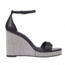 TOMMY HILFIGER - Espadrille Wedge Sandal Leather - Bds - F|FW0FW08622/BDS