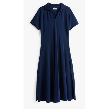 TOMMY HILFIGER - LYOCELL OPEN-NK MIDI DRESS - C1G - F|WW0WW44514/C1G