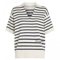 TOMMY HILFIGER - Mini Stp Co Open Polo Ss Swt - 0FB - F|WW0WW45400/0FB