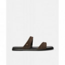 Jaida Flat Sandal Brown/blk  MICHAEL KORS