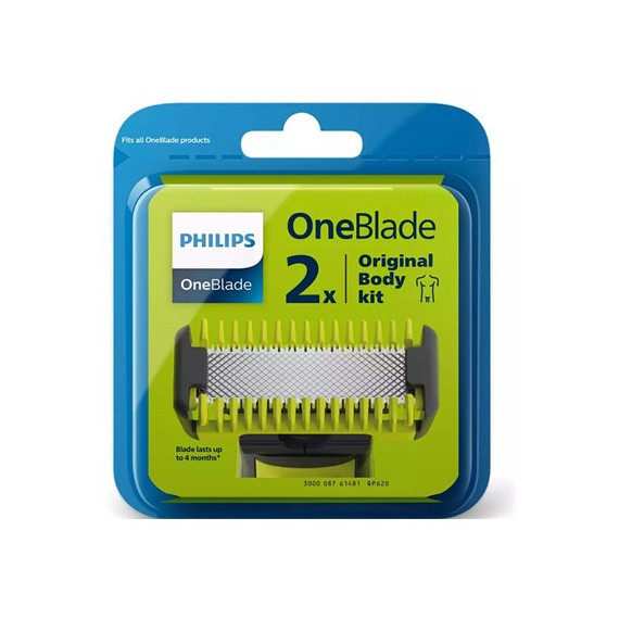 PHILIPS QP620/50 Pack 2 Uds Recambio para One Blade + 1 Body Kit