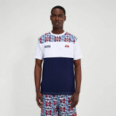 Camiseta ELLESSE Block Aop Navy-blanco