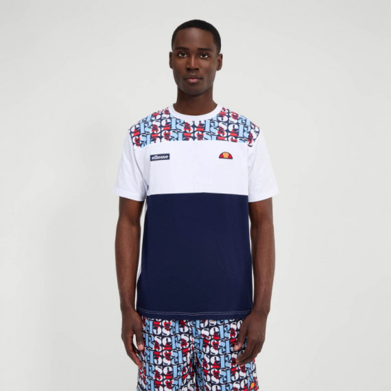 Camiseta ELLESSE Block Aop Navy-blanco