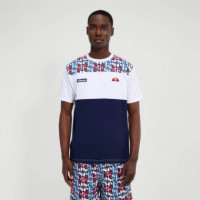 Camiseta ELLESSE Block Aop Navy-blanco
