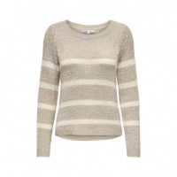 ONLY Jersey de Punto Taupe 15113356-SIMPLY Taupe