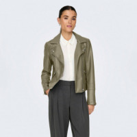 ONLY Chaqueta de Cuero Sintético Taupe 15153079-MERMAID