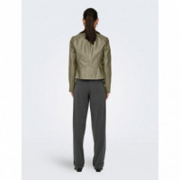 ONLY Chaqueta de Cuero Sintético Taupe 15153079-MERMAID