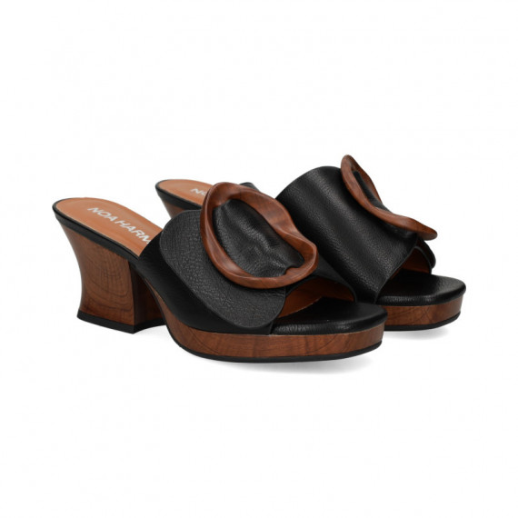 Pala Argolla Todo Piel Negro  NOA HARMON