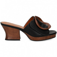 Pala Argolla Todo Piel Negro  NOA HARMON