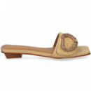 Pala Aplique Stras Rafia+piel Beige  NOA HARMON