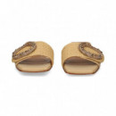 Pala Aplique Stras Rafia+piel Beige  NOA HARMON