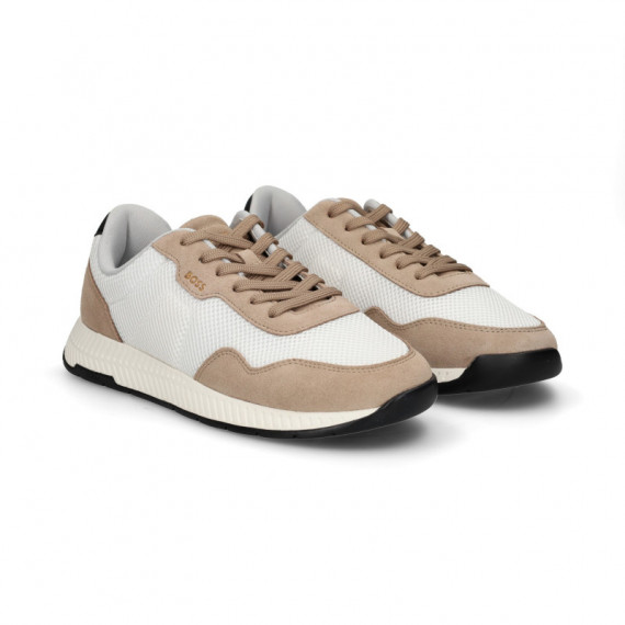 Deportivo Ante+malla Beige+blanco  HUGO BOSS