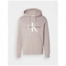 Seasonal Monologo Regular Hoodie Rock Ri  CALVIN KLEIN
