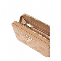 Cresidia Slg Medium Zip Around Beige  GUESS