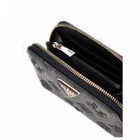 Cresidia Slg Medium Zip Around Black  GUESS