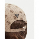 4G Jacquard Hat Sand 4G Logo Combo  GUESS