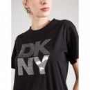 Stacked New York Mix  Canvas Black/white  DKNY