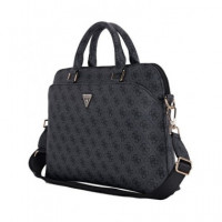 GUESS Funda Maletin para Portatil 13"-15"4G Zipper Negra con Logo