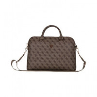 GUESS Funda Maletin para Portatil 13"-15"4G Zipper Marron con Logo