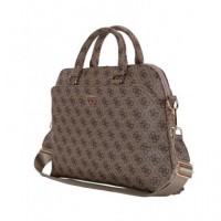 GUESS Funda Maletin para Portatil 13"-15"4G Zipper Marron con Logo