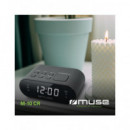 MUSE Radio Reloj Digital Pll M10CR Negro con Alarma Dual