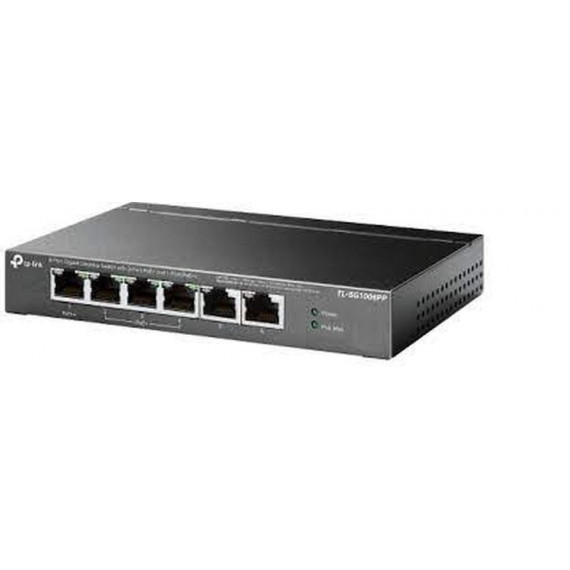TP-LINK Switch de 6 Puertos Gigabit con Poe+ de 3 Puertos y Poe++ de 1 Puerto