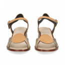 Sandalia Circulos Platino+ante Cuero  PLUMERS