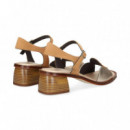 Sandalia Circulos Platino+ante Cuero  PLUMERS