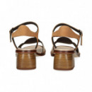 Sandalia Circulos Platino+ante Cuero  PLUMERS