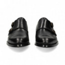 Mocasin Doble Hebillas Negro  EMIREY